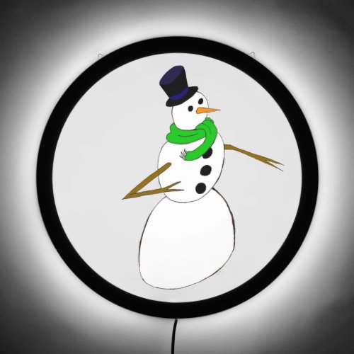 a snowman LED sign