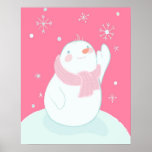 A snowman reaching for a falling snowflake poster<br><div class="desc">ImageID: 42-26233904 / ImageZoo / Corbis / A snowman reaching for a falling snowflake /</div>