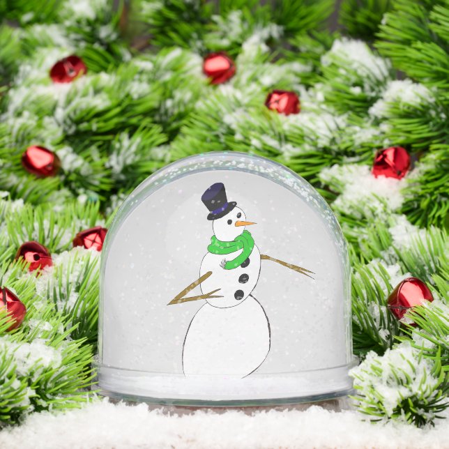 a snowman     snow globe (Christmas)