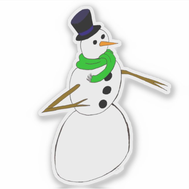 a snowman     sticker (Front)