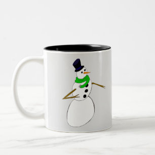 a snowman Two-Tone coffee mug
