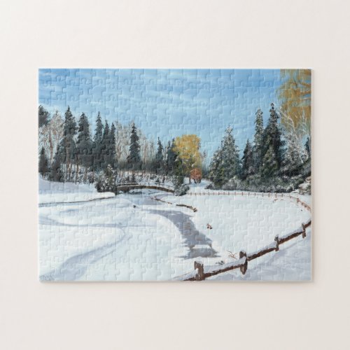 A snowy afternoon walk  jigsaw puzzle