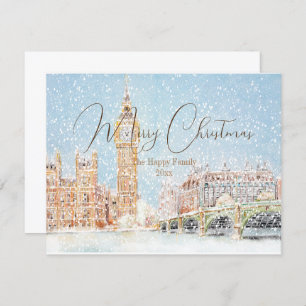 A snowy day in London Merry Christmas card
