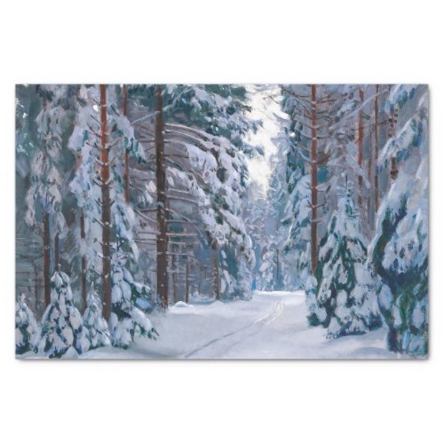 A Snowy Path in the Forest Decoupage Tissue Paper