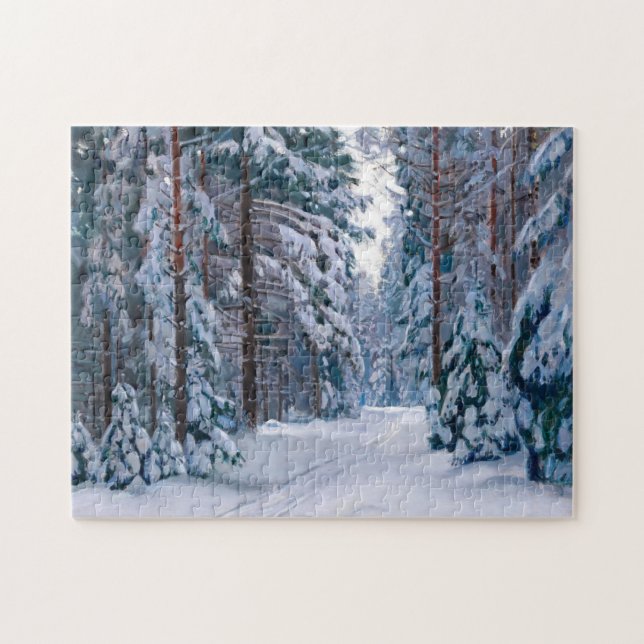 A Snowy Path in the Forest Jigsaw Puzzle (Horizontal)