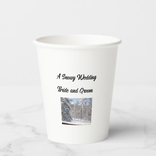 A Snowy Wedding 8 oz Paper Cups wlids