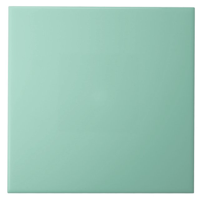 A soft mint muted solid color. ceramic tile (Front)