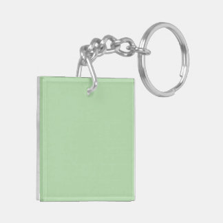 A soft pale green background fills the image keychain