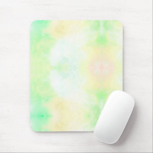 A soft, pastel tie-dye pattern features shades mouse pad