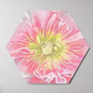 A Soft Pink and Crème Hollyhock_0165 Foam Core Photo Tile