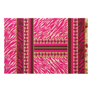A soft pink and white flower motif gracefully pres wood wall art