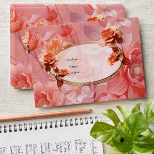 A soft pinkish hue called Peach Fuzz Flowers Envelope