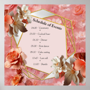A soft, pinkish hue called Peach Fuzz Flowers Poster