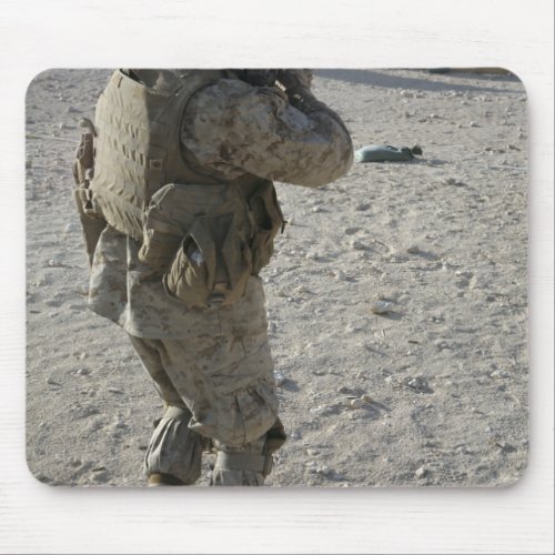 A soldier engages his target on a shooting rang mouse pad