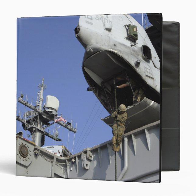 A soldier fast-ropes 3 ring binder (Front/Inside)