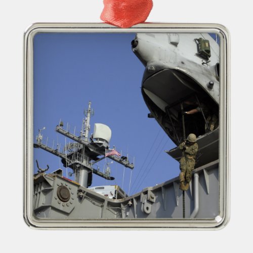 A soldier fast_ropes metal ornament