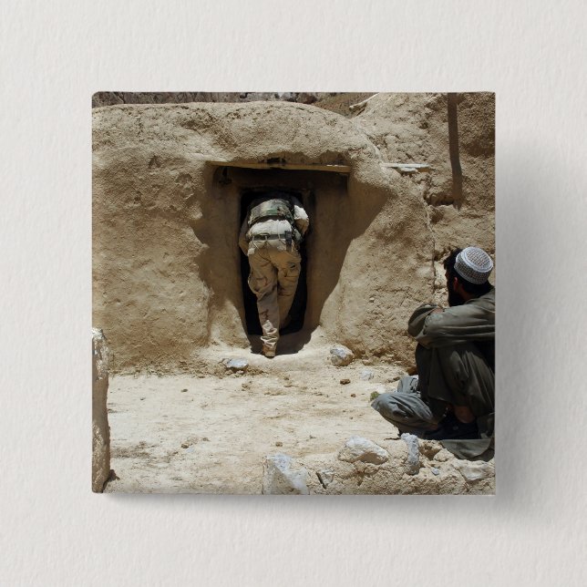 A soldier from the National Guard Pinback Button (Front)