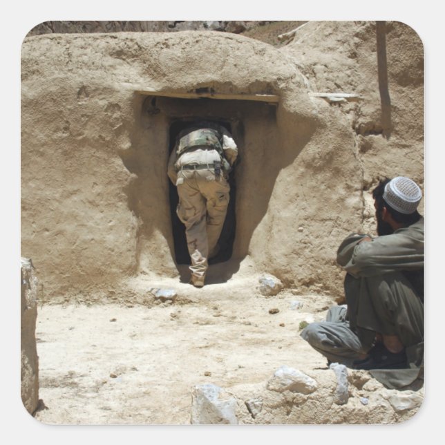 A soldier from the National Guard Square Sticker (Front)