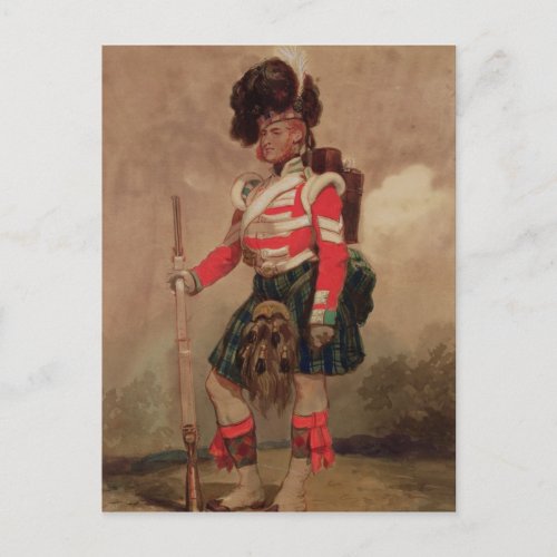 A Soldier of the 79th Highlanders at Chobham Postcard