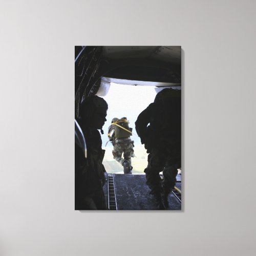 A Soldier performs a static_line jump Canvas Print