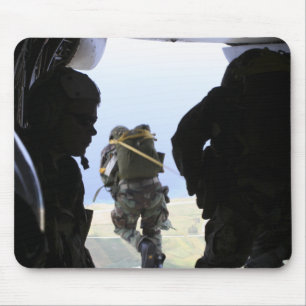 A Soldier performs a static-line jump Mouse Pad