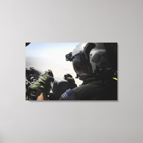 A soldier provides security canvas print