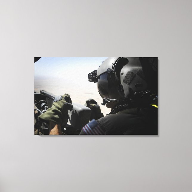 A soldier provides security canvas print (Front)