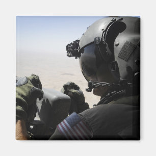 A soldier provides security magnet