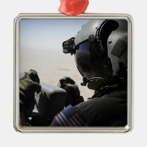 A soldier provides security metal ornament