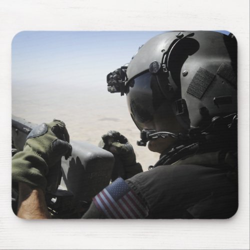 A soldier provides security mouse pad