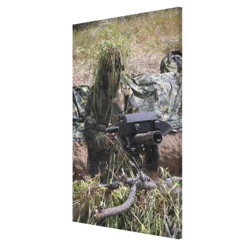 A soldier with MK_19 grenade launcher Canvas Print