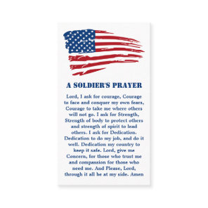 A Soldiers Prayer Military Patriotic American Flag Business Card A Soldiers Prayer Military Patriotic American Flag Business Card