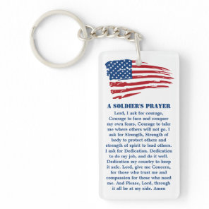 A Soldiers Prayer Military Patriotic American Flag Keychain