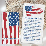 A Soldiers Prayer Military Patriotic American Flag Keychain<br><div class="desc">A Soldier's Prayer keychain in an american flag design. This Soldier prayer keychain is perfect for all branches of the military. A wonderful gift to new army basic training and boot camp graduates, or to include in thank you cards to military personnel. These soldier prayer keychains are a wonderful gift...</div>