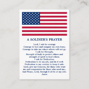 A Soldier's Prayer USA American Flag Military Business Card