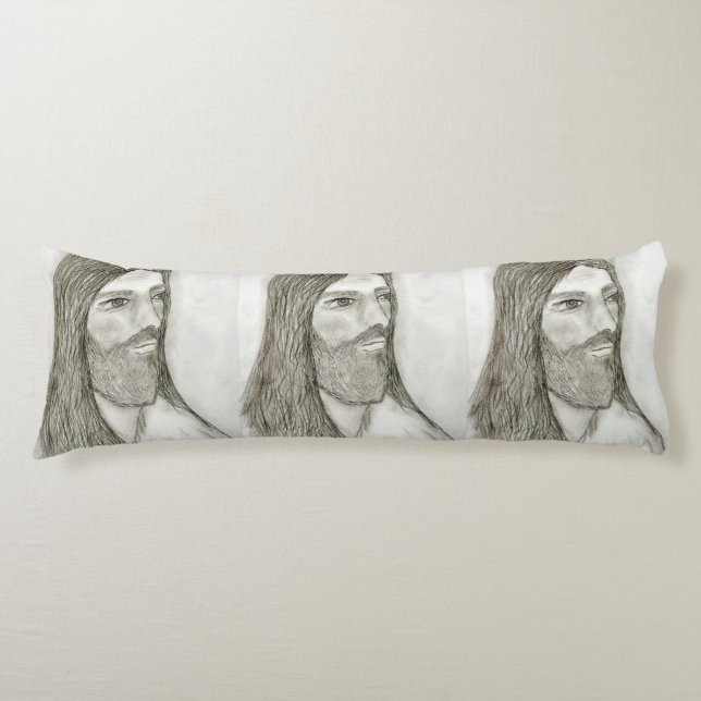 A Solemn Jesus Body Pillow (Front)