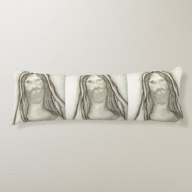 A Solemn Jesus Body Pillow (Front)
