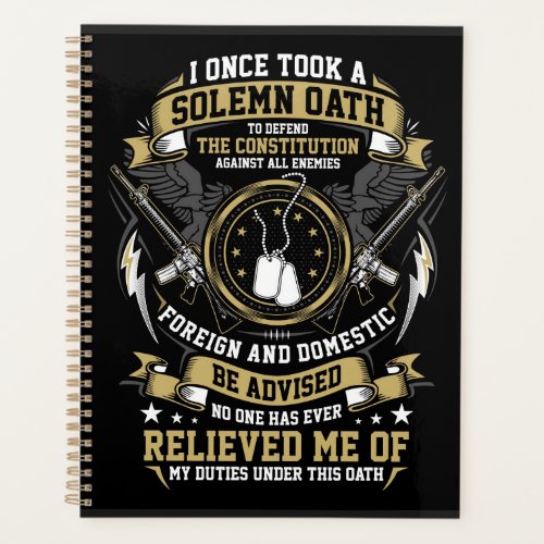 A Solemn Oath US Military Patriotic Quote Planner