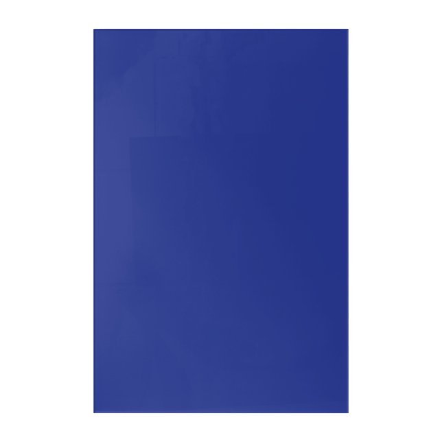 A solid blue background with no other visible elem acrylic print (Front)