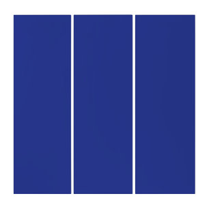 A solid blue background with no other visible elem triptych