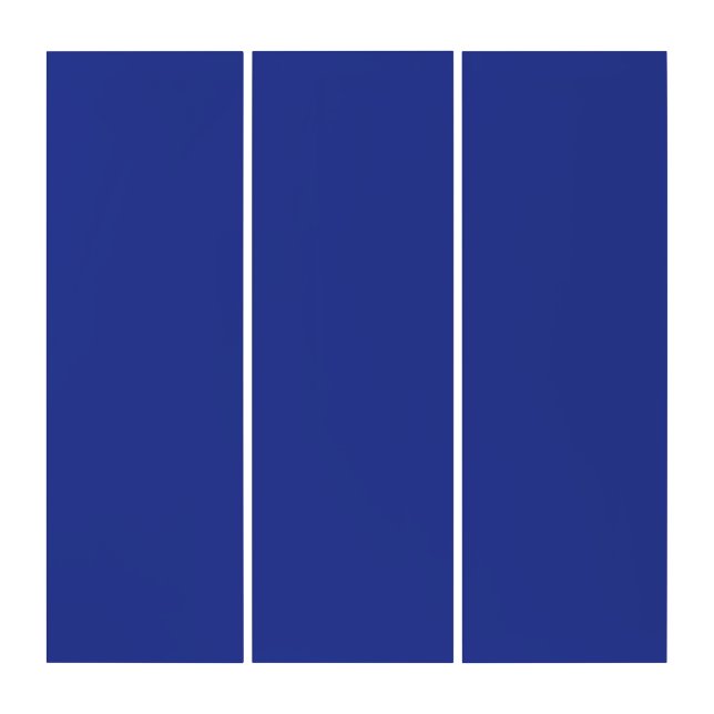 A solid blue background with no other visible elem triptych (Front)