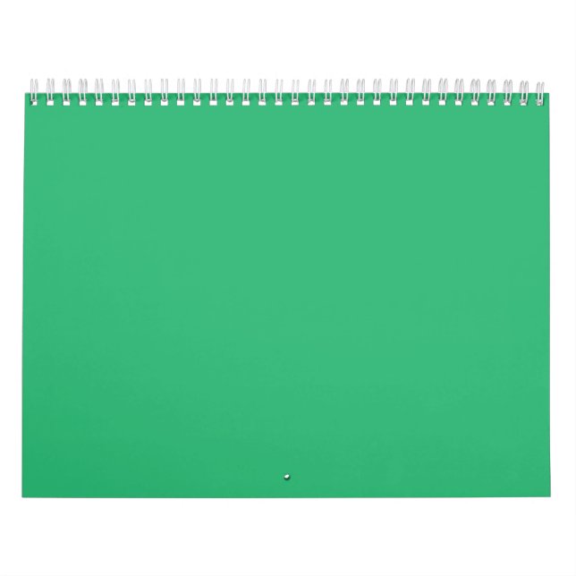 A solid green square positioned on a white backdro calendar (Cover)