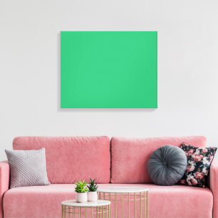 A solid green square positioned on a white backdro canvas print