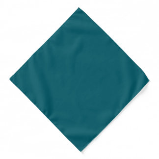 A solid teal background fills the image bandana
