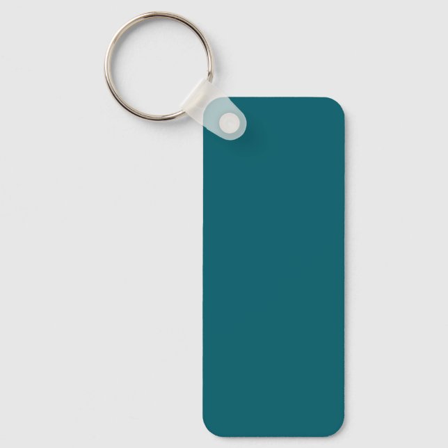 A solid teal background fills the image keychain (Front)