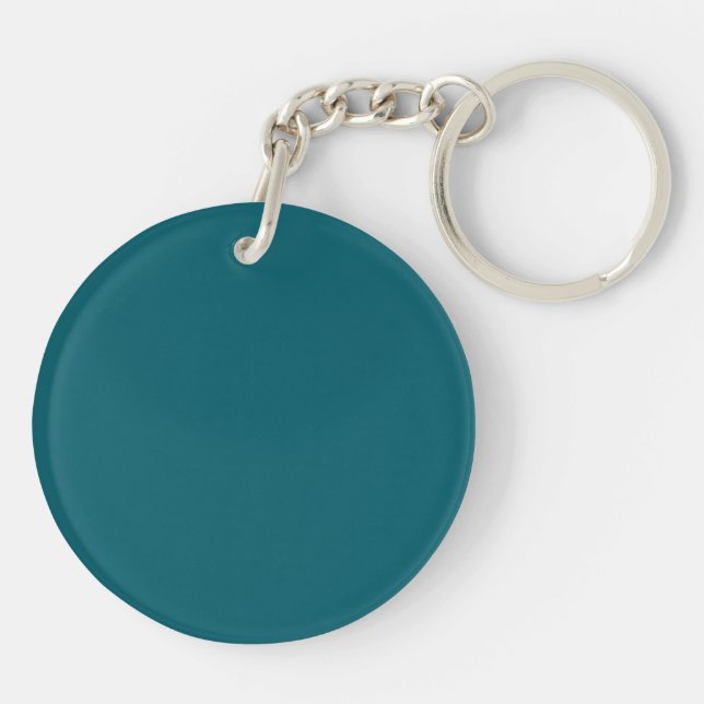 A solid teal background fills the image keychain (Back)