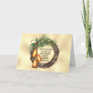 A SON GIVEN Christmas Scripture Wreath Elegant Holiday Card