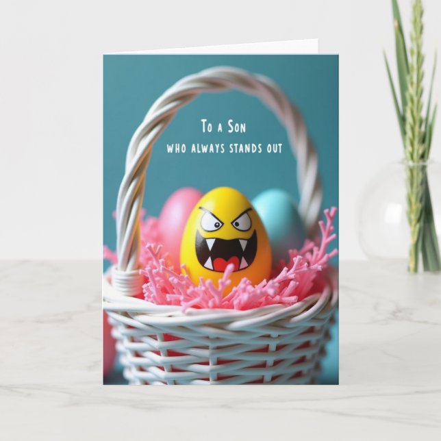 A Son Who Stands Out Greeting Card (Front)