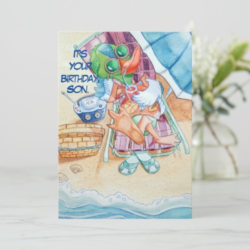 A Sons Birthday Greeting CardFlat Thank You Card