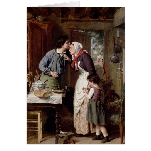 A Son's Devotion, 1868 (oil on canvas) Cards (Front)
